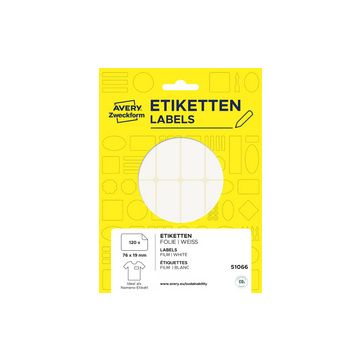AVERY Zweckform Étiquette de nom, 76x19 mm, enlevable, blanc