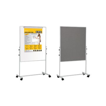 Bi-Office Tableau mixte mobile Duo, tableau blanc / feutre