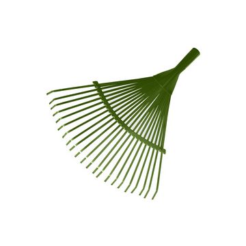 Bradas Balai à feuilles sans manche, métal, 22 dents, vert