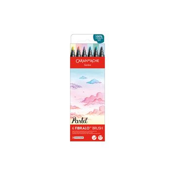 CARAN D'ACHE Feutre FIBRALO Brush PASTEL, set de 6