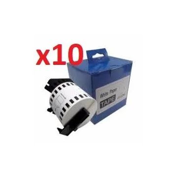 DK-22205 - Ruban cassette compatible Brother - Pack de 10 blanc
