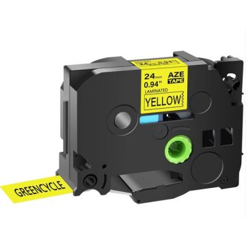 TZE651 - ruban cassette compatible Brother - noir, jaune
