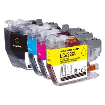 LC422XL - Cartouches compatibles Brother - Multipack 4 couleurs (BK,C,M,Y)
