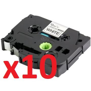 TZE-231 - Ruban cassette compatible Brother - Pack de 10 (noir, blanc)
