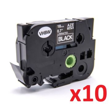 TZE-241 - Ruban cassette compatible Brother - Pack de 10 (noir, blanc)