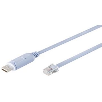 DIGITUS Câble console USB 2.0 - RJ45, 1,8 m, bleu