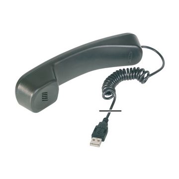 DIGITUS Combiné téléphonique USB, noir, Plug-and-Play