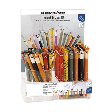 EBERHARD FABER Stylo gel Animal Erase it!, présentoir de 72