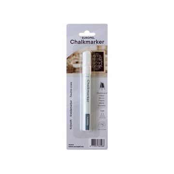 EUROPEL Marqueur craie 6 mm, blister de 1, blanc