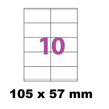 Etiquettes Adhésives Autocollantes 10 par page - 100 pages A4