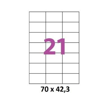 Etiquettes Adhésives Autocollantes 21 par page - 100 pages A4