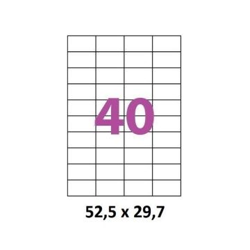 Etiquettes Adhésives Autocollantes 40 par page - 100 pages A4
