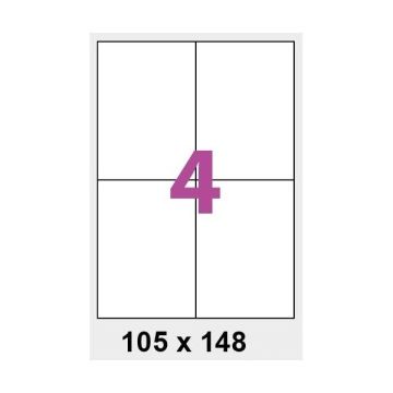 Etiquettes Adhésives Autocollantes 4 par page - 100 pages A4