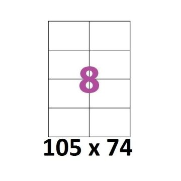 Etiquettes Adhésives Autocollantes 8 par page - 100 pages A4