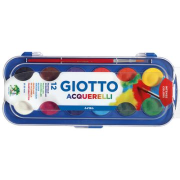 GIOTTO Pastilles de gouache, 12 pastilles, avec pinceau