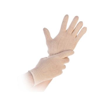 HYGONORM Gant en coton Cuff Light, L, blanc x12