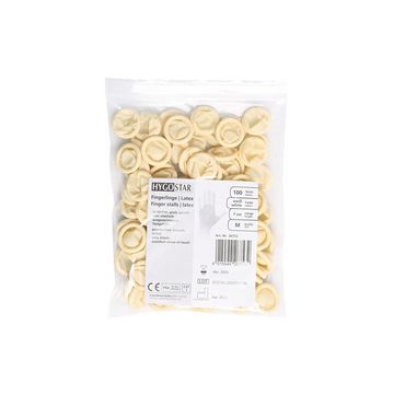 HYGOSTAR Doigtier en latex, sans poudre, L, blanc