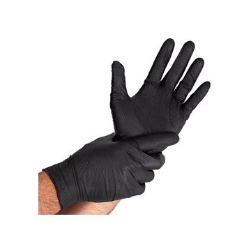 HYGOSTAR Gant en nitrile DIAMOND GRIP, M, noir