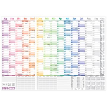 Häfft Schuljahres-Wandkalender "Rainbow", 2026/2027