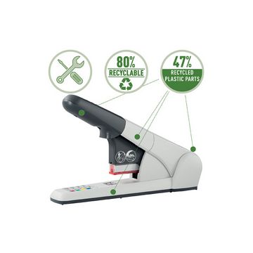 LEITZ Agrafeuse gros travaux 5551, 80 feuilles, argent