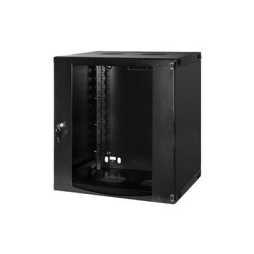 LogiLink Coffret mural 19", une pièce, 12 U, noir-gris