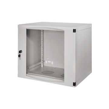 LogiLink Coffret mural 19", une pièce, 15 U, gris clair