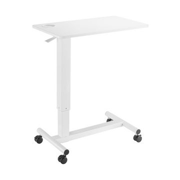 LogiLink Table de lit à roulettes à vérin à gaz, blanc
