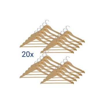 MAUL Cintre en bois MAULmira, avec barre, naturel, lot de 20