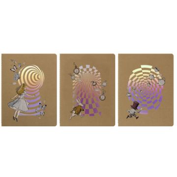 MOLESKINE Cahier "Alice au pays des merveilles", lot de 3
