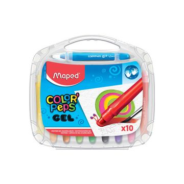 Maped Craie gel COLOR'PEPS GEL, étui plastique de 10