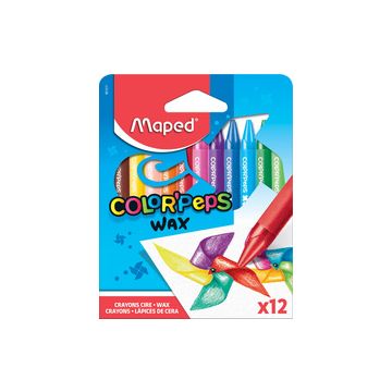 Maped Crayon de cire COLOR'PEPS WAX, étui en carton de 12