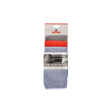 NIGRIN Chiffon en microfibres pour voiture, set de 3 pièces