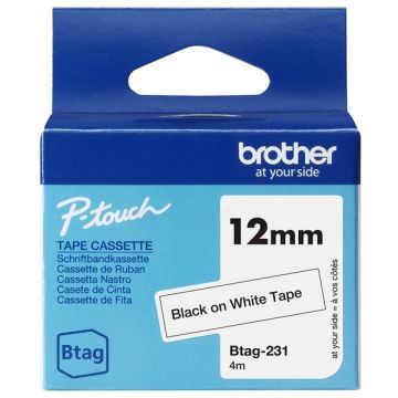 BTAG231 - rouleau d'étiquettes de marque Brother - noir, blanc