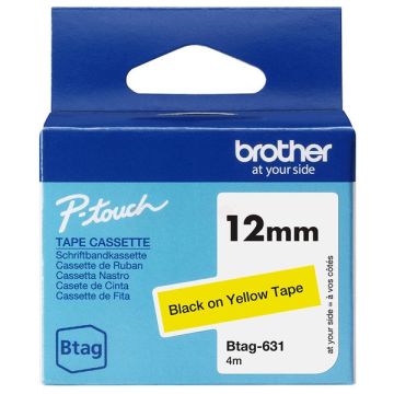 BTAG361 - rouleau d'étiquettes de marque Brother - noir, jaune