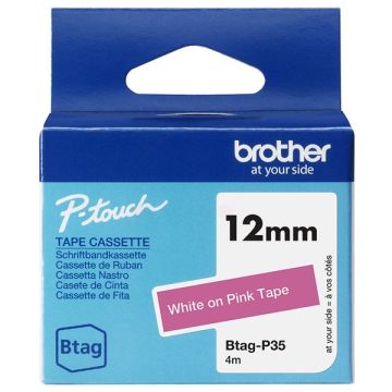 BTAGP35 - rouleau d'étiquettes de marque Brother - blanc, rose