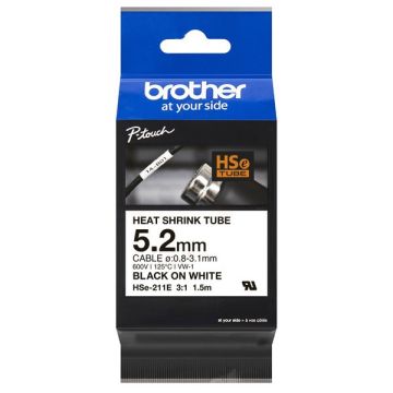 HSE211E - gaines thermorétractable de marque Brother - noire, blanche