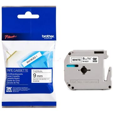 MK221BZ - ruban cassette de marque Brother - noir, blanc