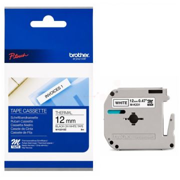 MK231BZ - ruban cassette de marque Brother - noir, blanc