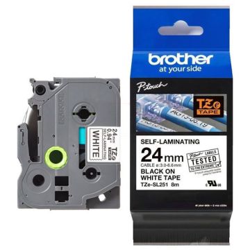 TZESL251 - ruban cassette de marque Brother - noir, blanc