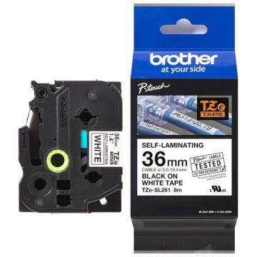 TZESL261 - ruban cassette de marque Brother - noir, blanc