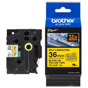 TZESL661 - ruban cassette de marque Brother - noir, jaune