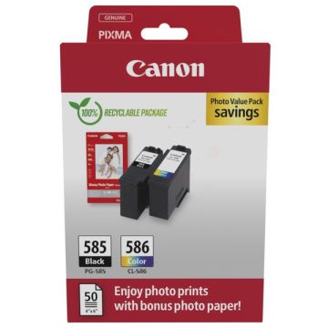 6205C004 / PG-585/CL-586 - cartouches de marque Canon - multipack 2 couleurs : noire, multicouleur