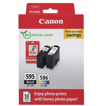 7171C004 / PG-595/CL-586 - cartouches de marque Canon - multipack 2 couleurs : noire, multicouleur