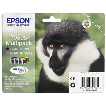 C13T08954020 / T0895 - cartouches de marque Epson - multipack 4 couleurs : noire, cyan, magenta, jaune C13T08954020 / T0895 - cartouches de marque Epson - multipack 4 couleurs : noire, cyan, magenta, jaune