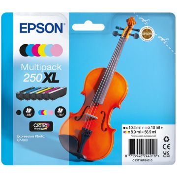 C13T16P84010 / 250XL - cartouches de marque Epson - multipack 6 couleurs : noire, cyan, magenta, jaune