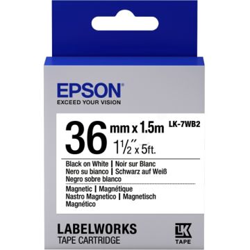 C53S657002 / LK-7WB2 - ruban de marque Epson - noir, blanc