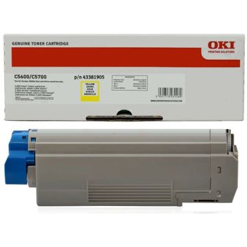 43381905 - toner de marque OKI - jaune
