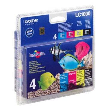 LC1000VALBP - cartouches de marque Brother - multipack 4 couleurs : noire, cyan, magenta, jaune