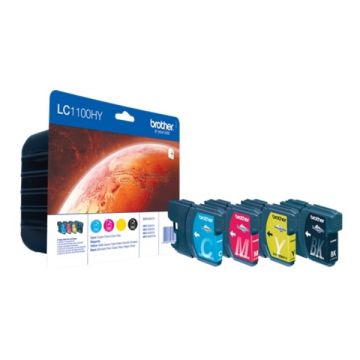 LC1100HYVALBPDR - cartouches de marque Brother - multipack 4 couleurs : noire, cyan, magenta, jaune