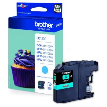 LC123C - cartouche de marque Brother - cyan